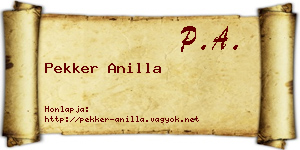 Pekker Anilla névjegykártya